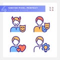 Personal traits pixel perfect RGB color icons set Royalty Free Stock Photo