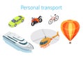 Personal Transport Infographic Statistics of Usage