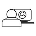 Personal video call icon, outline style