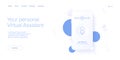 Personal virtual assistant concept in isometric vector illustration. IVA sofware agent or online chatbot app in cellular
