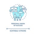Personal vision of success blue concept icon