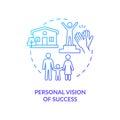Personal vision of success blue gradient concept icon