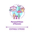 Personal vision of success concept icon