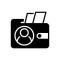 Black solid icon for Personal Wallet, purse and pouch Royalty Free Stock Photo