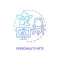 Personality NFTs blue gradient concept icon Royalty Free Stock Photo