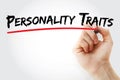 Personality traits text with marker Royalty Free Stock Photo