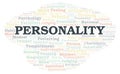 Personality typography word cloud create with the text only. Royalty Free Stock Photo