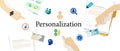 personalization icon people business personal customize communication person concept