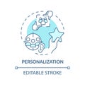 Personalization soft blue concept icon