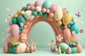 Personalized candy balloon arch decoration, children\'s day for photo studio, backdrop, background.