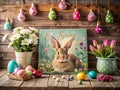 Personalized Easter Canvas Decorate Your Own Adorable BunnyThemed Artwork for Spring Celebrations Royalty Free Stock Photo