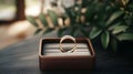 Personalized Gifts, Customized wedding ring box with initials elegant. Royalty Free Stock Photo