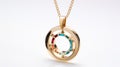Personalized Gold Pendant With Circular Stones In Okuda San Miguel Style