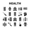 personalized health tech icons set vector