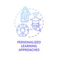 Personalized learning approaches blue gradient concept icon