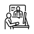 personalized learning online learning platform line icon vector illustration