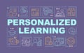 Personalized learning word concepts dark purple banner