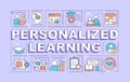 Personalized learning word concepts purple banner