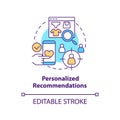 Personalized recommendations concept icon Royalty Free Stock Photo