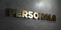 Personals - Gold sign mounted on glossy marble wall - 3D rendered royalty free stock illustration Royalty Free Stock Photo