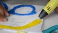 A persone drawing 3d pen close-up.