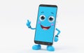 Personified Smartphone with Blue Features Royalty Free Stock Photo