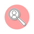 personnel search sticker icon. Simple thin line, outline vector of web icons for ui and ux, website or mobile application