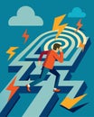 The persons energy and motivation quickly dwindles as they continue traversing through the neverending maze of stress Royalty Free Stock Photo
