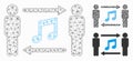 Persons Music Exchange Vector Mesh 2D Model and Triangle Mosaic Icon