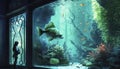 Persostanding Upfront Big Aquarium With Fbig Ish AI Generated Illustration
