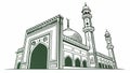 Perspective Angle Mosque Building Vector, vector design Generative AI Royalty Free Stock Photo
