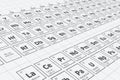 Perspective background of the periodic table of chemical elements with their atomic number, atomic weight, element name and symbol Royalty Free Stock Photo