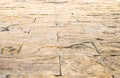 Perspective background : Sand stone brick perspective floor,text Royalty Free Stock Photo