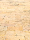 Perspective background : Sand stone brick perspective floor,text Royalty Free Stock Photo