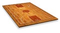 Perspective Basketball court floor with line on wood texture background. Vector illustration