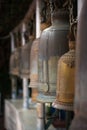 Perspective bells in a Buddhist temple