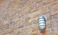 Perspective brick wall with lamp Royalty Free Stock Photo