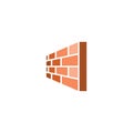 perspective brick wall logo vector icon design Royalty Free Stock Photo
