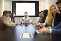 Perspective businesspeople having meeting in conference room Royalty Free Stock Photo