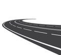 Perspective of curved road Royalty Free Stock Photo