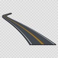 Perspective Curved Road. Vector