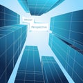 Perspective 3d building. Abstract vector poster Royalty Free Stock Photo