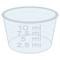 Perspective dosage cup packaging object illustration for cosmetic, medicine, supplement and vitamins