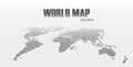 Perspective and dotted style world map on gray background Royalty Free Stock Photo