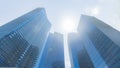 Perspective exterior pattern blue glass wall modern buildings