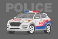Perspective front view of a indian police suv car. Isolated modern police car.
