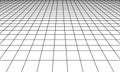 Perspective graphic grid in linear style. Black silhouette on a white background