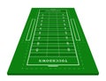 Perspective green american football field. View from front. Rugby field with line template. Vector illustration stadium