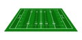 Perspective green rugby field. View from above. Rugby field with line template. Vector illustration stadium