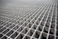 Perspective of Grey Galvanized Steel Grate Grid Royalty Free Stock Photo